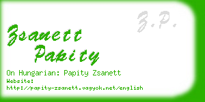 zsanett papity business card